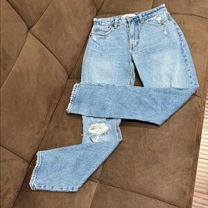 Abercrombie & Fitch Light Blue Distressed Boyfriend Jeans size 24